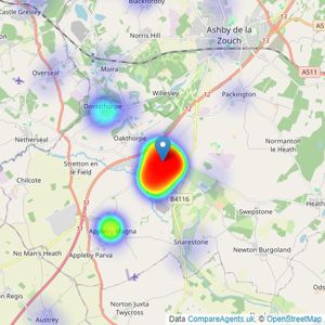 Howland Jones - Measham listings heatmap