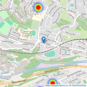 Huddersfield Lettings - Huddersfield listings heatmap