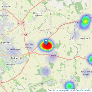 Hudson Moody - Dunnington listings heatmap