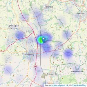 Hughes Sealey Estate Agents - Cheltenham listings heatmap