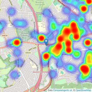 Humberstones Homes - Quinton listings heatmap