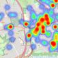 Humberstones Homes - Quinton listings heatmap