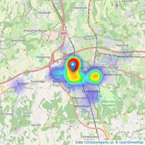 Humberts - Sevenoaks listings heatmap