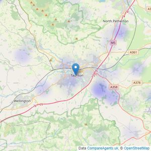 Humberts - Taunton listings heatmap