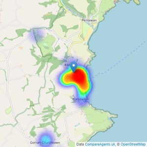 Hunkin Homes - Mevagissey listings heatmap