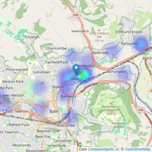 Hunter French - Bath listings heatmap