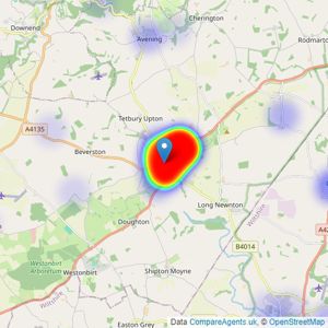 Hunter French - Tetbury listings heatmap