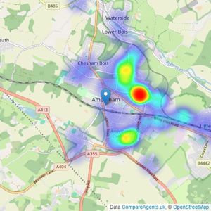 Hunters - Amersham listings heatmap