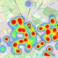 Hunters - Barnet listings heatmap