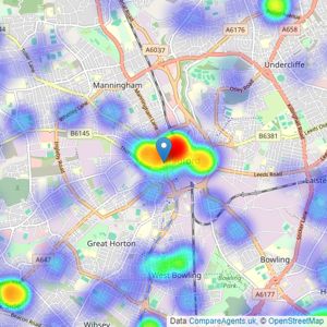 Hunters - Bradford listings heatmap