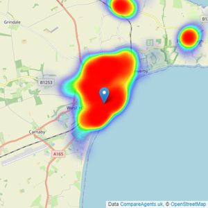 Hunters - Bridlington listings heatmap