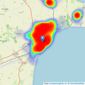 Hunters - Bridlington listings heatmap