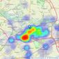 Hunters - Castleford listings heatmap