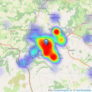 Hunters - Consett listings heatmap