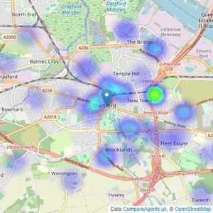 Hunters - Dartford listings heatmap