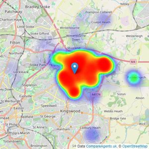 Hunters - Downend listings heatmap