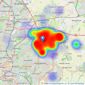 Hunters - Downend listings heatmap