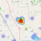 Hunters - Easingwold listings heatmap