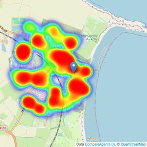 Hunters - Filey listings heatmap