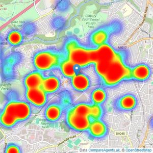 Hunters - Fishponds listings heatmap