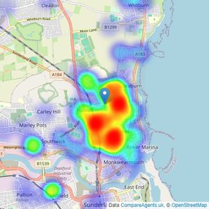 Hunters - Fulwell listings heatmap