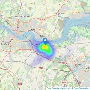 Hunters - Gravesend listings heatmap