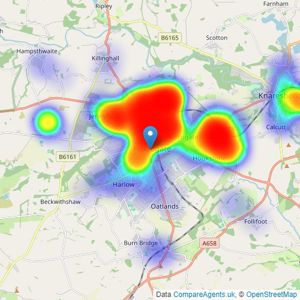 Hunters - Harrogate listings heatmap