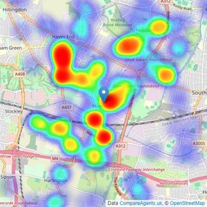 Hunters - Hayes listings heatmap