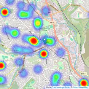 Hunters - Hillsborough listings heatmap