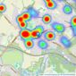 Hunters - Horsforth listings heatmap