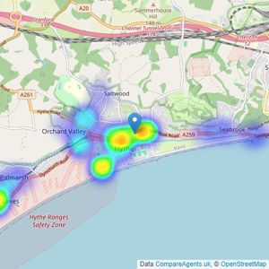 Hunters - Hythe listings heatmap