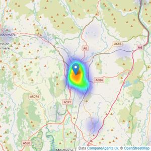 Hunters - Kendal listings heatmap