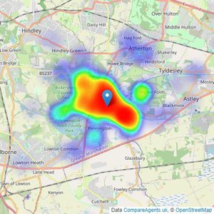 Hunters - Leigh listings heatmap