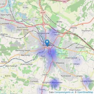 Hunters - Maidstone listings heatmap