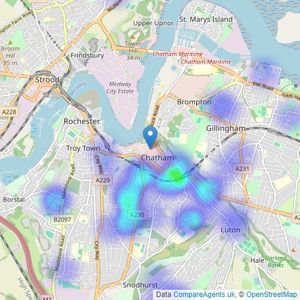 Hunters - Medway listings heatmap