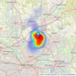 Hunters - North Manchester listings heatmap