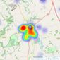 Hunters - Ripon listings heatmap