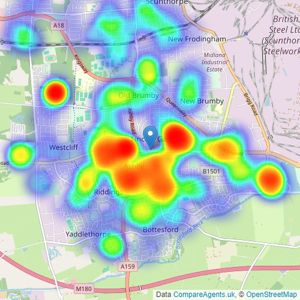 Hunters - Scunthorpe listings heatmap