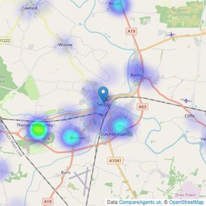 Hunters - Selby listings heatmap