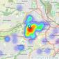 Hunters - Sheffield - Crookes listings heatmap