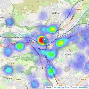 Hunters - Shipley listings heatmap