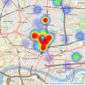 Hunters - Shoreditch listings heatmap