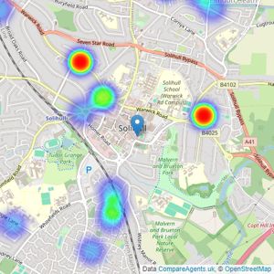 Hunters - Solihull listings heatmap