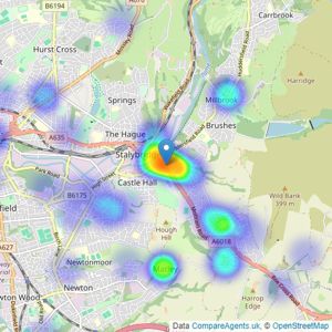 Hunters - Stalybridge listings heatmap