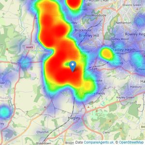 Hunters - Stourbridge listings heatmap