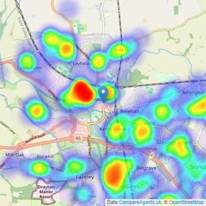 Hunters - Tamworth listings heatmap