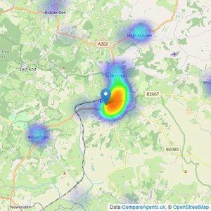 Hunters - Tenterden listings heatmap