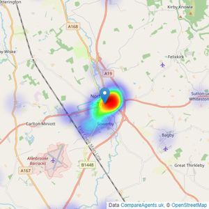 Hunters - Thirsk listings heatmap