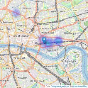 Hunters - Tower Bridge listings heatmap