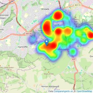 Hunters - Whitchurch listings heatmap